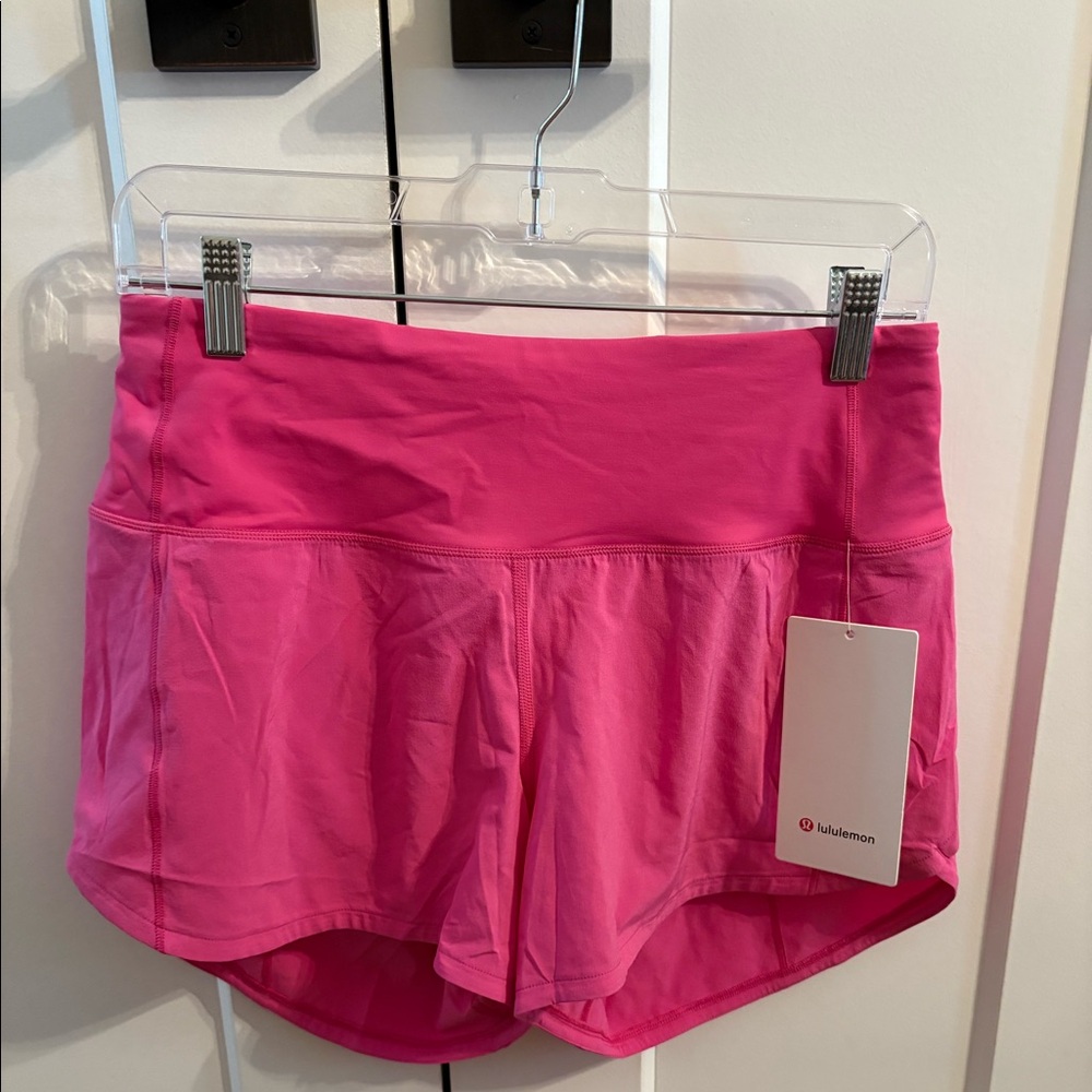 Lululemon Speed Up HR 4” Lined sonic pink NWT 6